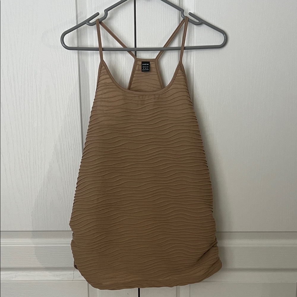 SHEIN Tan Textured Tank Top